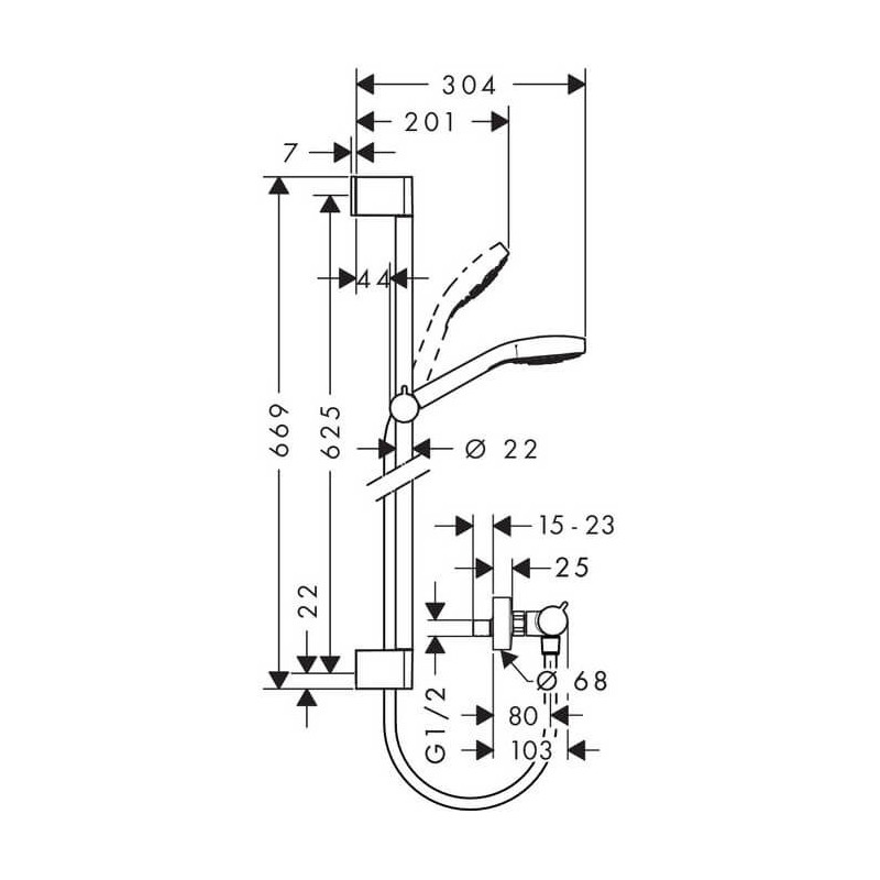 Zestaw Prysznicowy Croma Select S Vario 0,65m 26562400 Hansgrohe Zestaw Prysznicowy Croma Select S Vario 0,65m 26562400 Hansgrohe