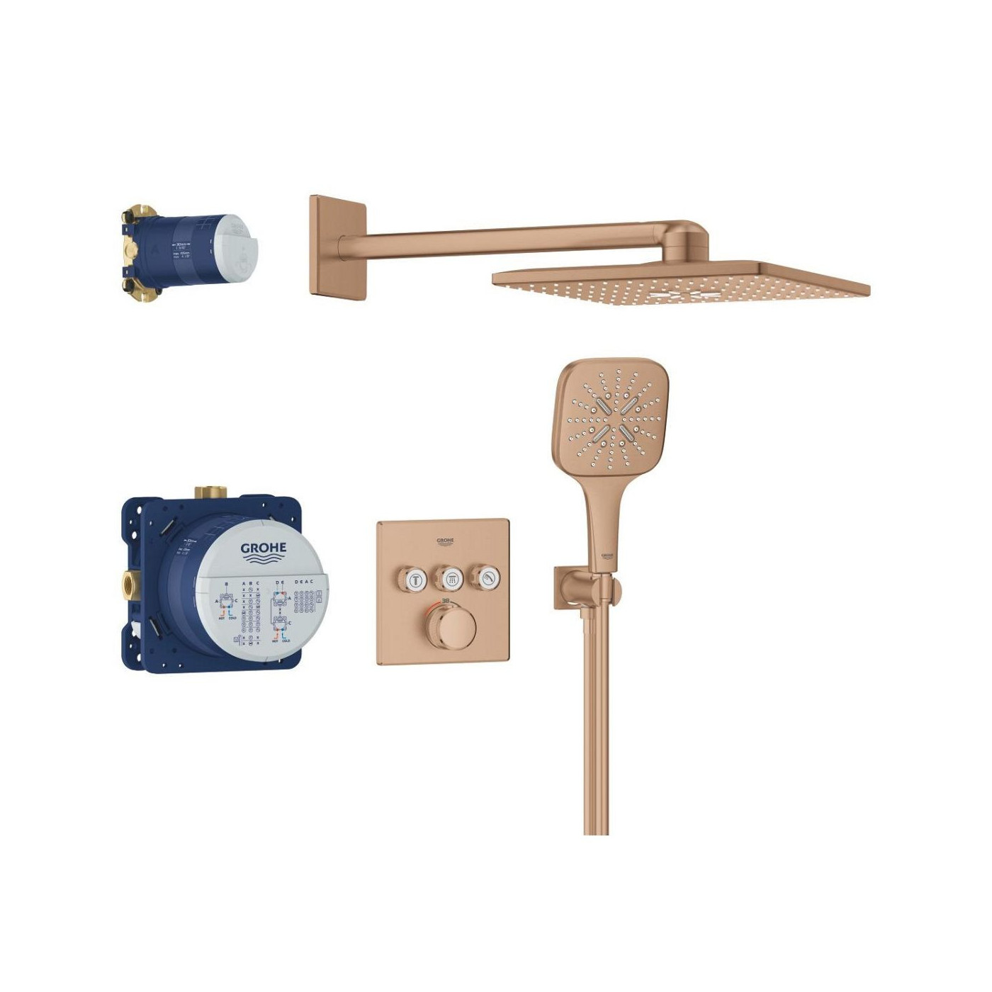 Zestaw Prysznicowy Z Deszczownicą Rainshower Smartactive 310 Cube Grohtherm SmartControl 34864DL0 Grohe Zestaw Prysznicowy Z Deszczownicą Rainshower Smartactive 310 Cube Grohtherm SmartControl 34864DL0 Grohe