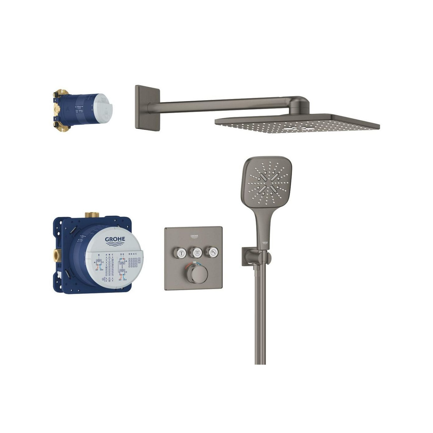 Zestaw Prysznicowy Z Deszczownicą Rainshower Smartactive 310 Cube Grohtherm SmartControl 34864AL0 Grohe Zestaw Prysznicowy Z Deszczownicą Rainshower Smartactive 310 Cube Grohtherm SmartControl 34864AL0 Grohe