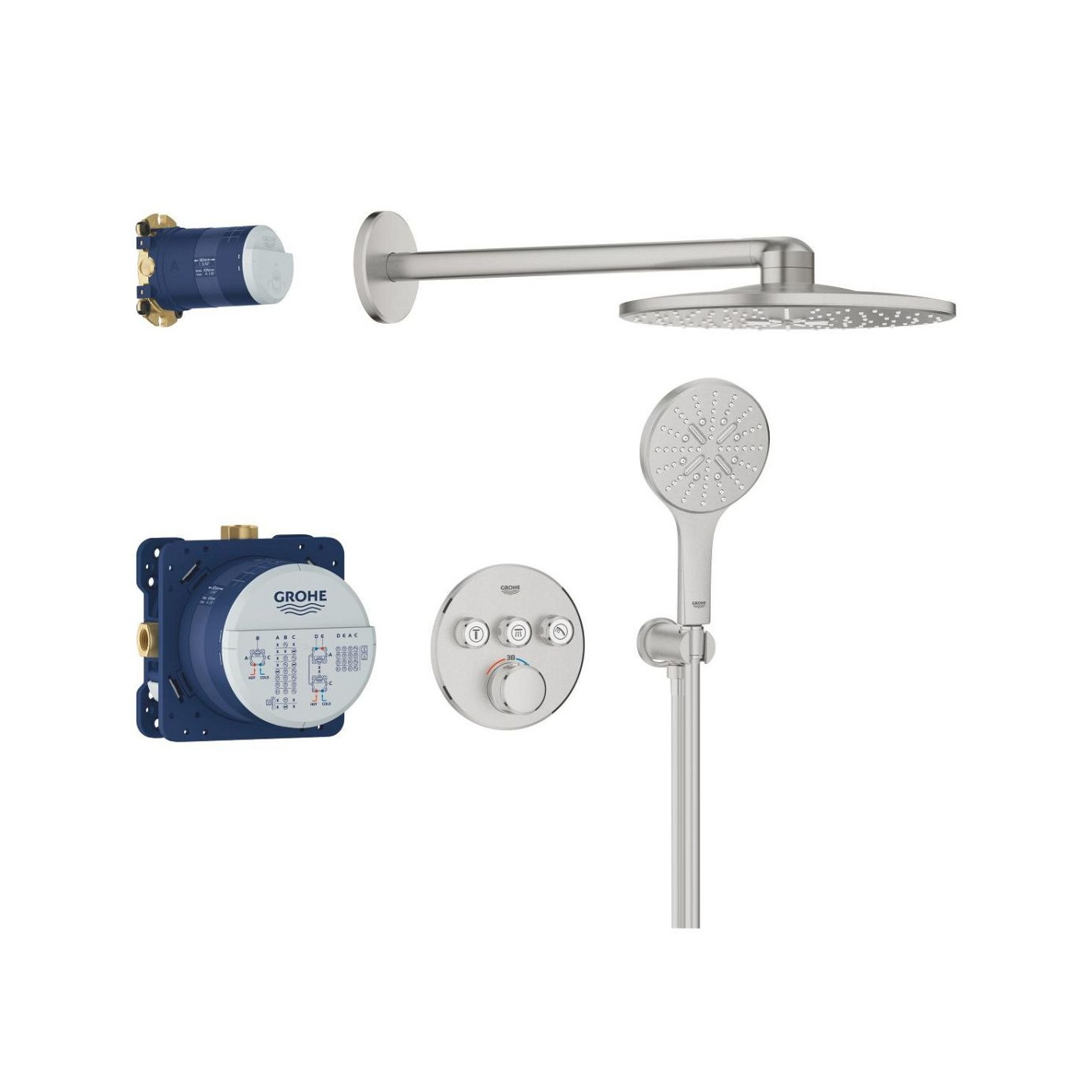 Zestaw Prysznicowy Z Deszczownicą Rainshower Smartactive 310 Grohtherm SmartControl 34863DC0 Grohe Zestaw Prysznicowy Z Deszczownicą Rainshower Smartactive 310 Grohtherm SmartControl 34863DC0 Grohe