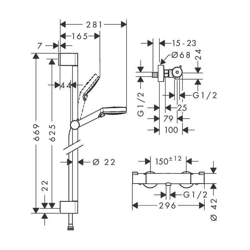 Zestaw Prysznicowy Crometta Vario Combi 1001 27812400 Hansgrohe Zestaw Prysznicowy Crometta Vario Combi 1001 27812400 Hansgrohe