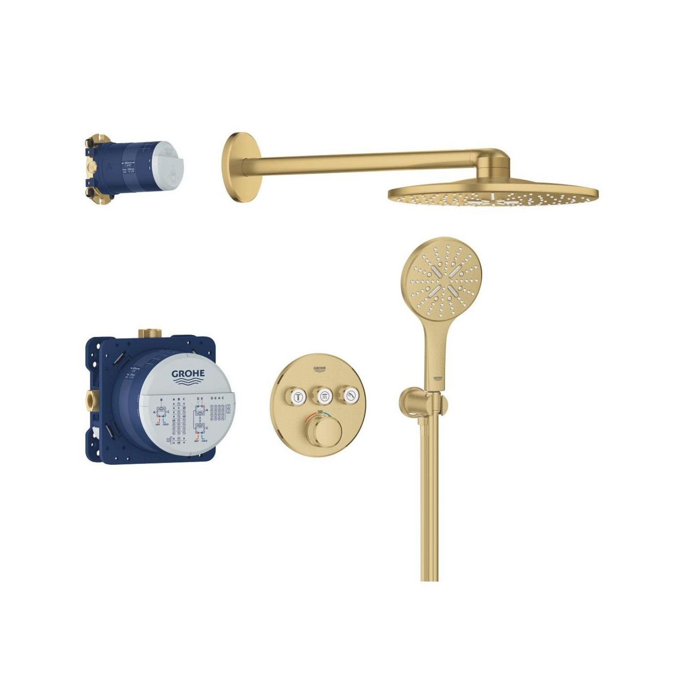 Zestaw Prysznicowy Z Deszczownicą Rainshower Smartactive 310 Grohtherm SmartControl 34863GN0 Grohe Zestaw Prysznicowy Z Deszczownicą Rainshower Smartactive 310 Grohtherm SmartControl 34863GN0 Grohe