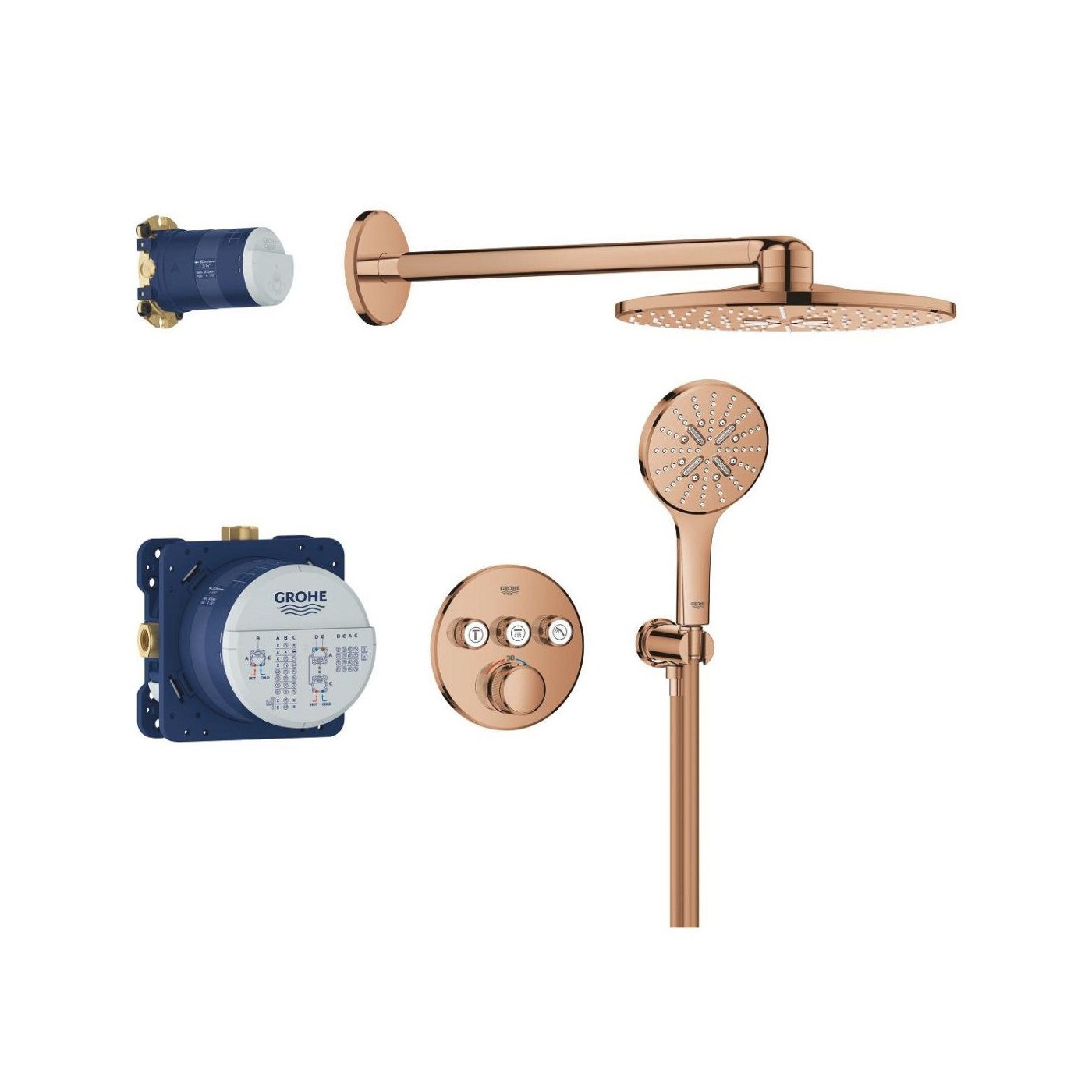 Zestaw Prysznicowy Z Deszczownicą Rainshower Smartactive 310 Grohtherm SmartControl 34863DA0 Grohe Zestaw Prysznicowy Z Deszczownicą Rainshower Smartactive 310 Grohtherm SmartControl 34863DA0 Grohe