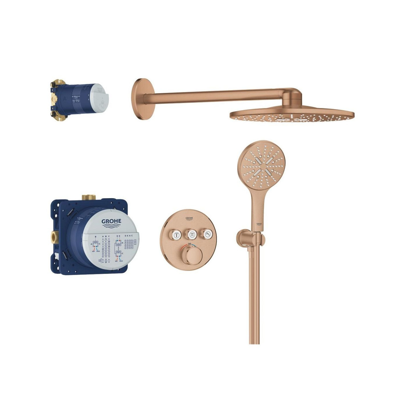 Zestaw Prysznicowy Z Deszczownicą Rainshower Smartactive 310 Grohtherm SmartControl 34863DL0 Grohe Zestaw Prysznicowy Z Deszczownicą Rainshower Smartactive 310 Grohtherm SmartControl 34863DL0 Grohe