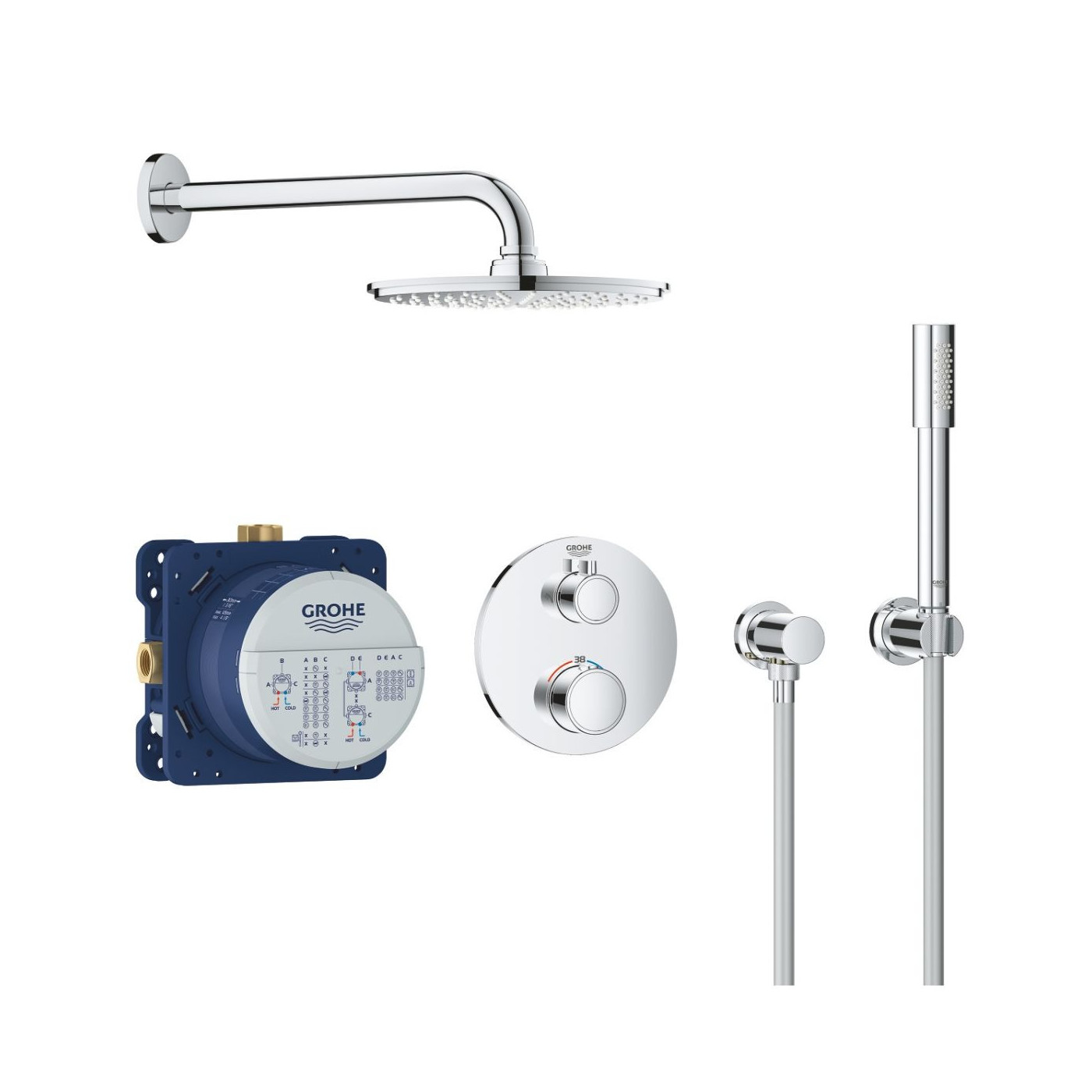 Zestaw Prysznicowy Z Deszczownicą Rainshower Cosmopolitan 210 Grohtherm 34732000 Grohe Zestaw Prysznicowy Z Deszczownicą Rainshower Cosmopolitan 210 Grohtherm 34732000 Grohe