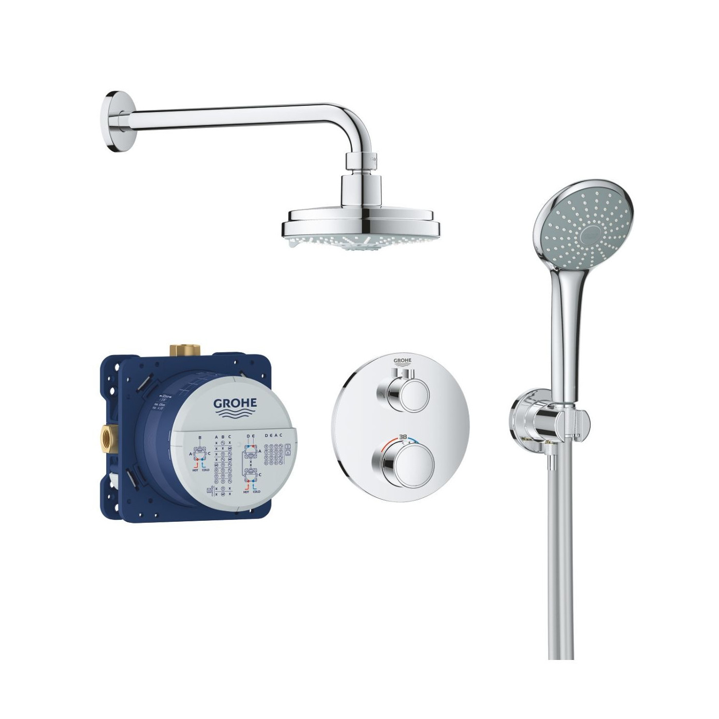 Zestaw Prysznicowy Z Deszczownicą Rainshower Cosmopolitan 160 Grohtherm 34735000 Grohe Zestaw Prysznicowy Z Deszczownicą Rainshower Cosmopolitan 160 Grohtherm 34735000 Grohe