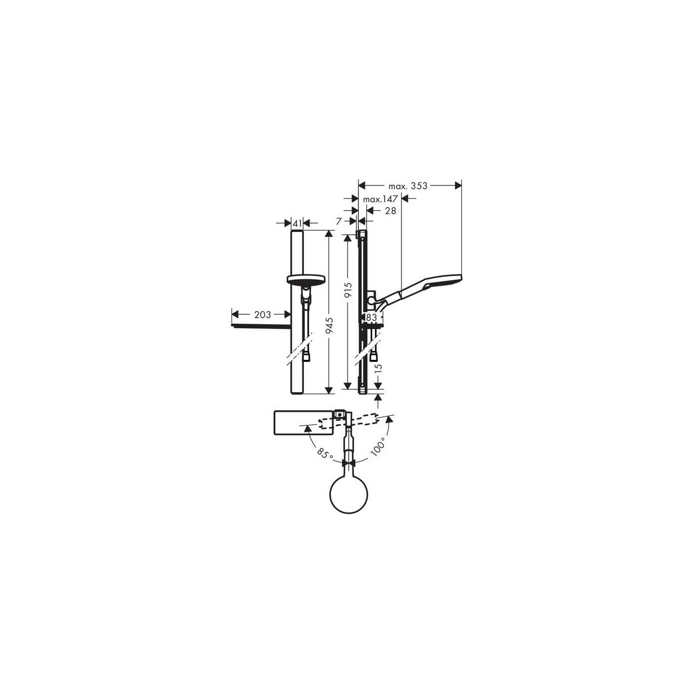 Zestaw Prysznicowy Raindance Select S 120 Szklany 27648000 Hansgrohe Zestaw Prysznicowy Raindance Select S 120 Szklany 27648000 Hansgrohe