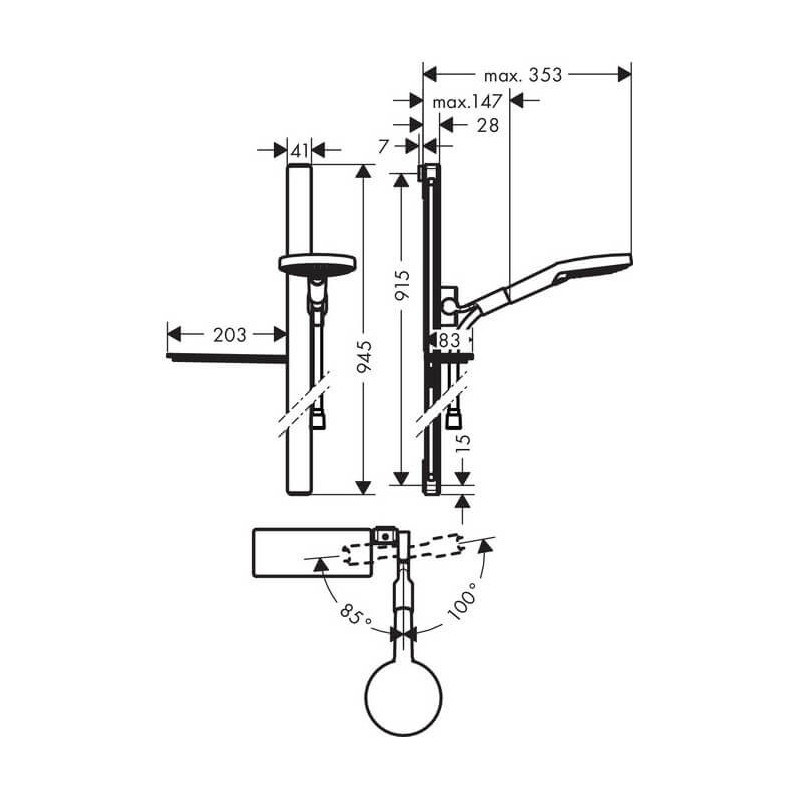Zestaw Prysznicowy Raindance Select S 120 Szklany 27648000 Hansgrohe Zestaw Prysznicowy Raindance Select S 120 Szklany 27648000 Hansgrohe