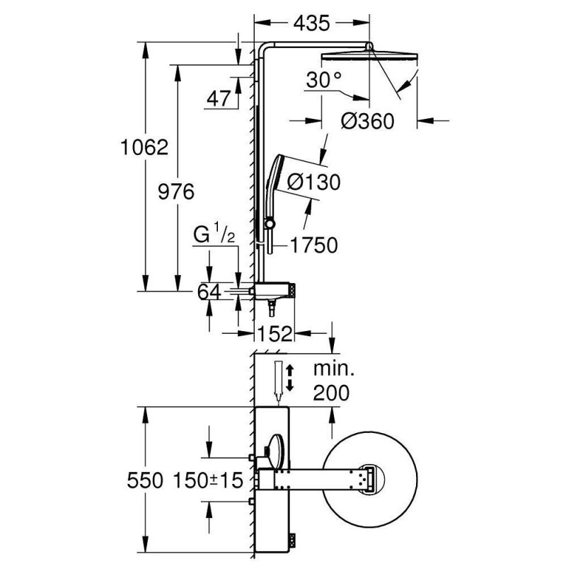 System Prysznicowy Z Termostatem Rainshower Aqua Pure 100964AL00 Grohe System Prysznicowy Z Termostatem Rainshower Aqua Pure 100964AL00 Grohe