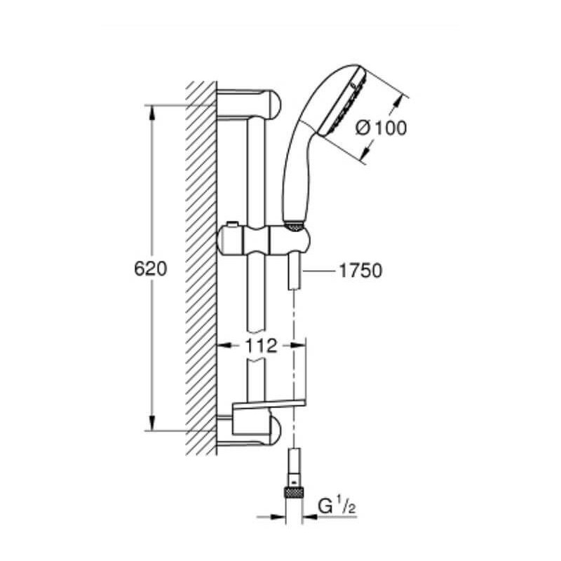Zestaw Natryskowy New Tempesta 2 Strumienie 27926001 Grohe Zestaw Natryskowy New Tempesta 2 Strumienie 27926001 Grohe