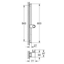 Drążek Prysznicowy 600 mm Rainshower Brushed Warm Sunset 101673DL00 Grohe Drążek Prysznicowy 600 mm Rainshower Brushed Warm Sunset 101673DL00 Grohe