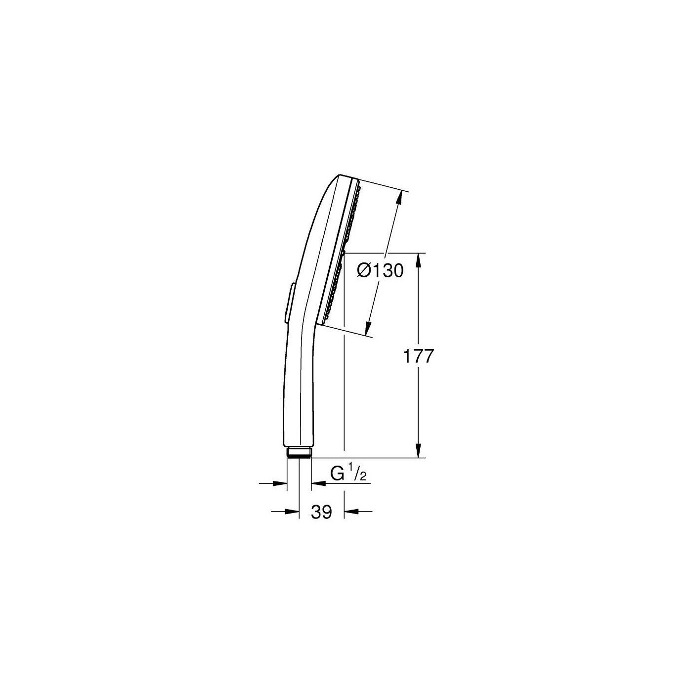 Słuchawka Prysznicowa 3 Strumienie Rainshower Phantom Black 101676KF00 Grohe Słuchawka Prysznicowa 3 Strumienie Rainshower Phantom Black 101676KF00 Grohe