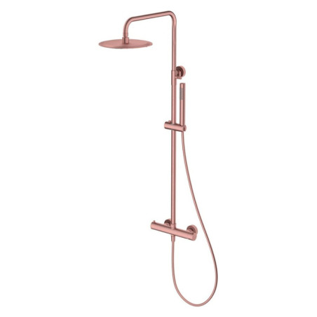 Kolumna Natryskowa Termostatyczna 2-Funkcyjna Z Zestawem Natryskowym I Deszczownicą Fly Miedź Szczotkowana 0401202BRG Emporia