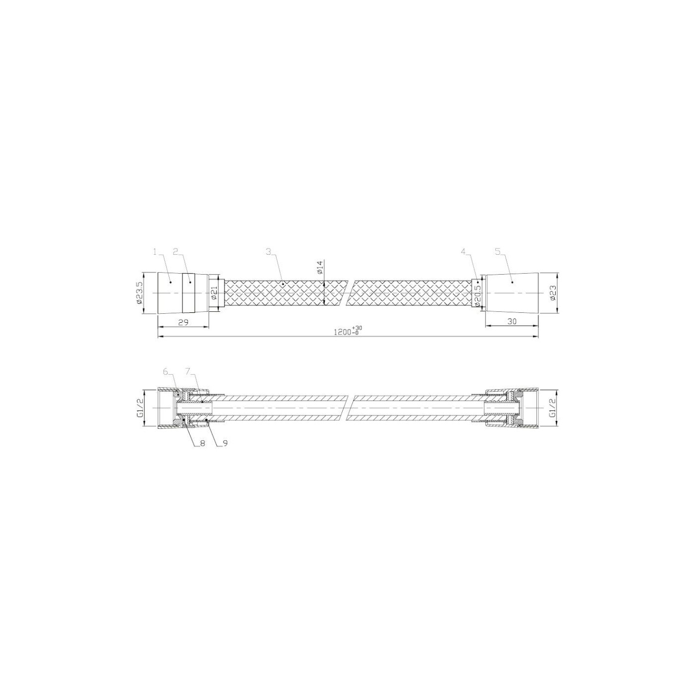 Wąż Prysznicowy 1200 mm PVC Gun Metal 040110BN Emporia Wąż Prysznicowy 1200 mm PVC Gun Metal 040110BN Emporia