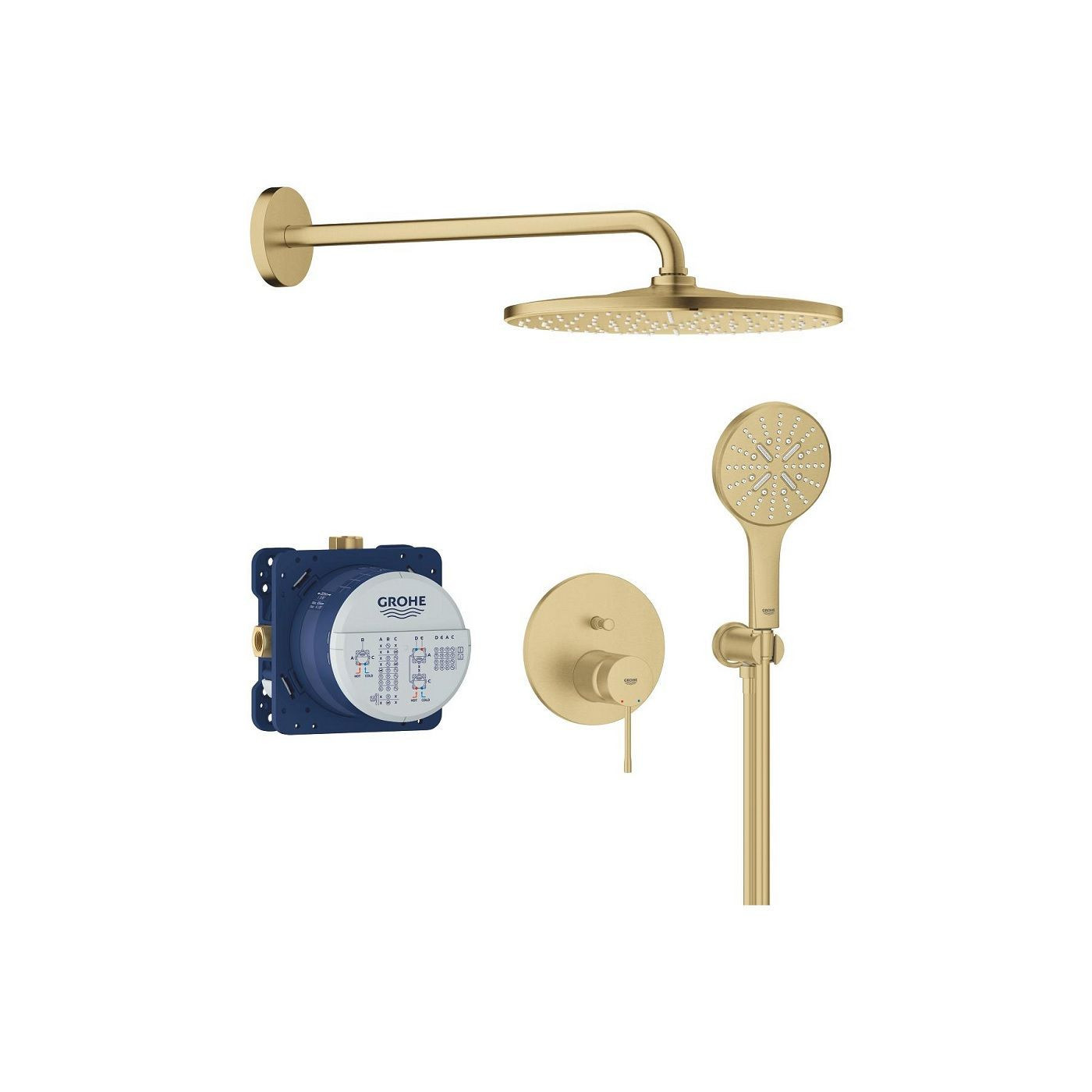 Zestaw Prysznicowy Podtynkowy Z Deszczownicą Rainshower Mono 310 Essence Brushed Cool Sunrise 25287GN0 Grohe Zestaw Prysznicowy Podtynkowy Z Deszczownicą Rainshower Mono 310 Essence Brushed Cool Sunrise 25287GN0 Grohe
