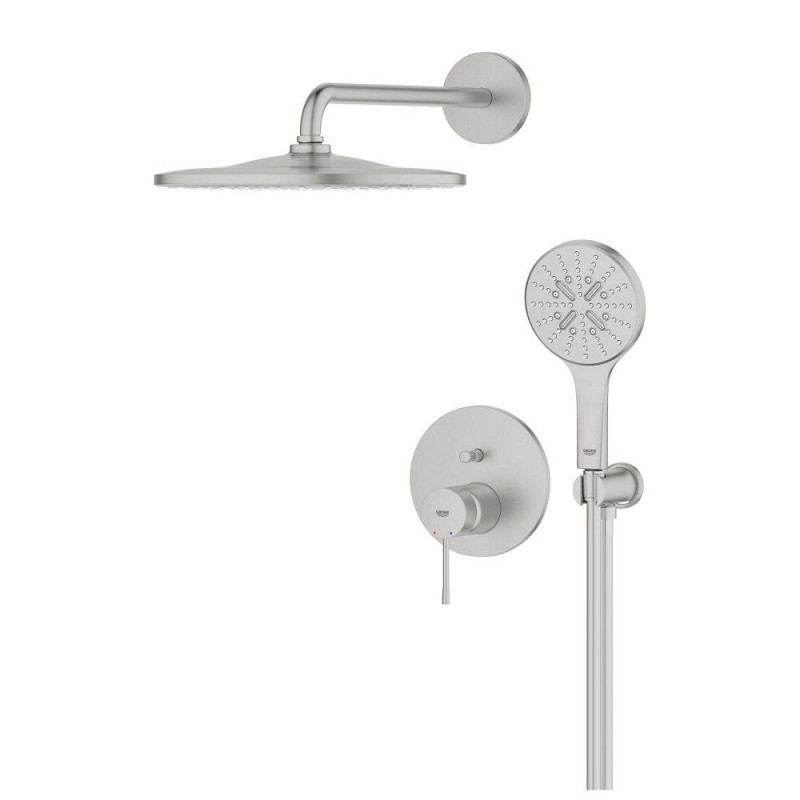 Zestaw Prysznicowy Podtynkowy Z Deszczownicą Rainshower Mono 310 Essence Stal Nierdzewna 25287DC0 Grohe Zestaw Prysznicowy Podtynkowy Z Deszczownicą Rainshower Mono 310 Essence Stal Nierdzewna 25287DC0 Grohe