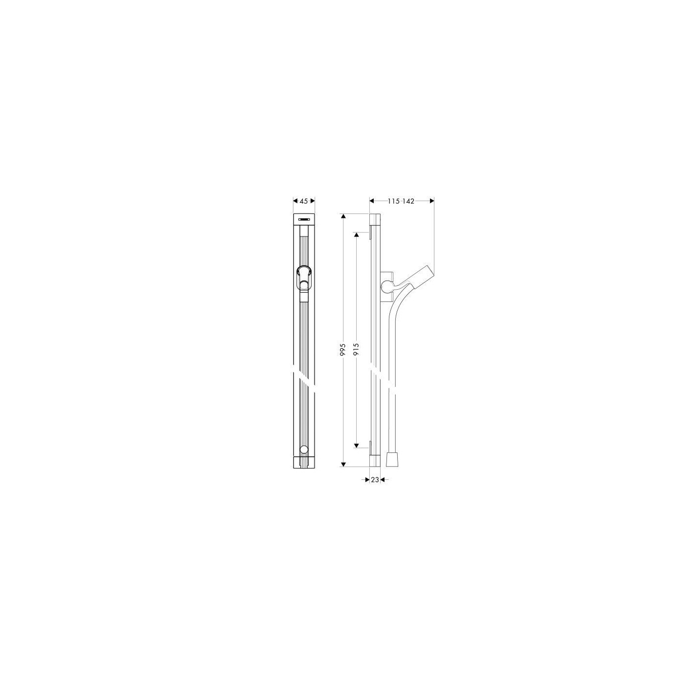 Drążek Prysznicowy Raindance Unica 90 cm Z Wężem Isiflex 160 cm 27636000 Hansgrohe Drążek Prysznicowy Raindance Unica 90 cm Z Wężem Isiflex 160 cm 27636000 Hansgrohe