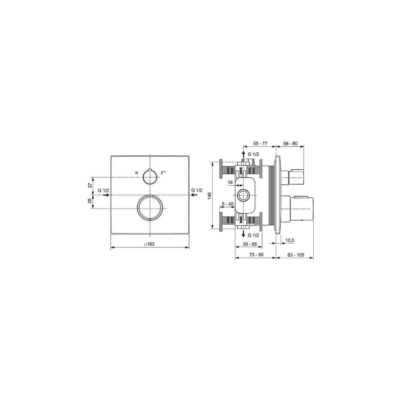 Zestaw Natryskowy Termostatyczny Ceratherm Z Deszczownicą Szary A7572A5 Ideal Standard Zestaw Natryskowy Termostatyczny Ceratherm Z Deszczownicą Szary A7572A5 Ideal Standard