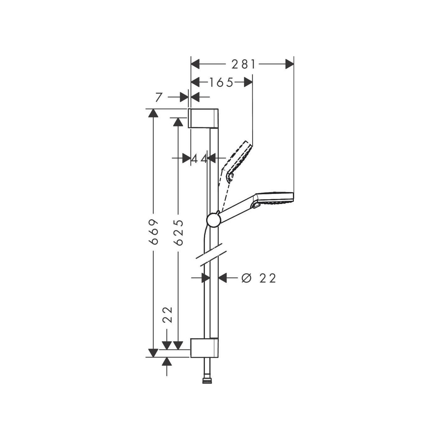 Zestaw Prysznicowy Crometta Vario Unica 0,65 m 26532400 Hansgrohe Zestaw Prysznicowy Crometta Vario Unica 0,65 m 26532400 Hansgrohe