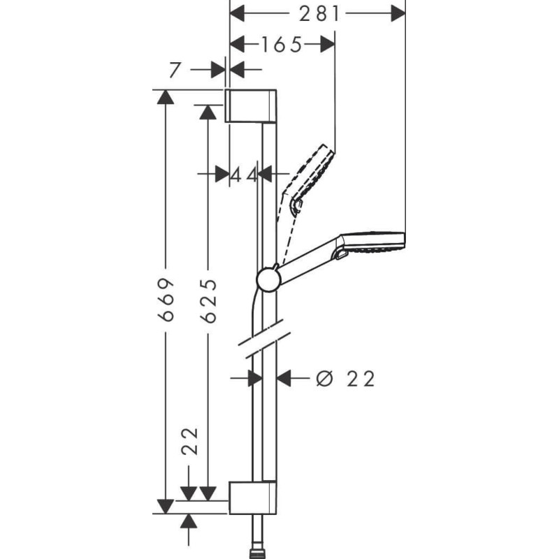 Zestaw Prysznicowy Crometta Vario Unica 0,65 m 26532400 Hansgrohe Zestaw Prysznicowy Crometta Vario Unica 0,65 m 26532400 Hansgrohe
