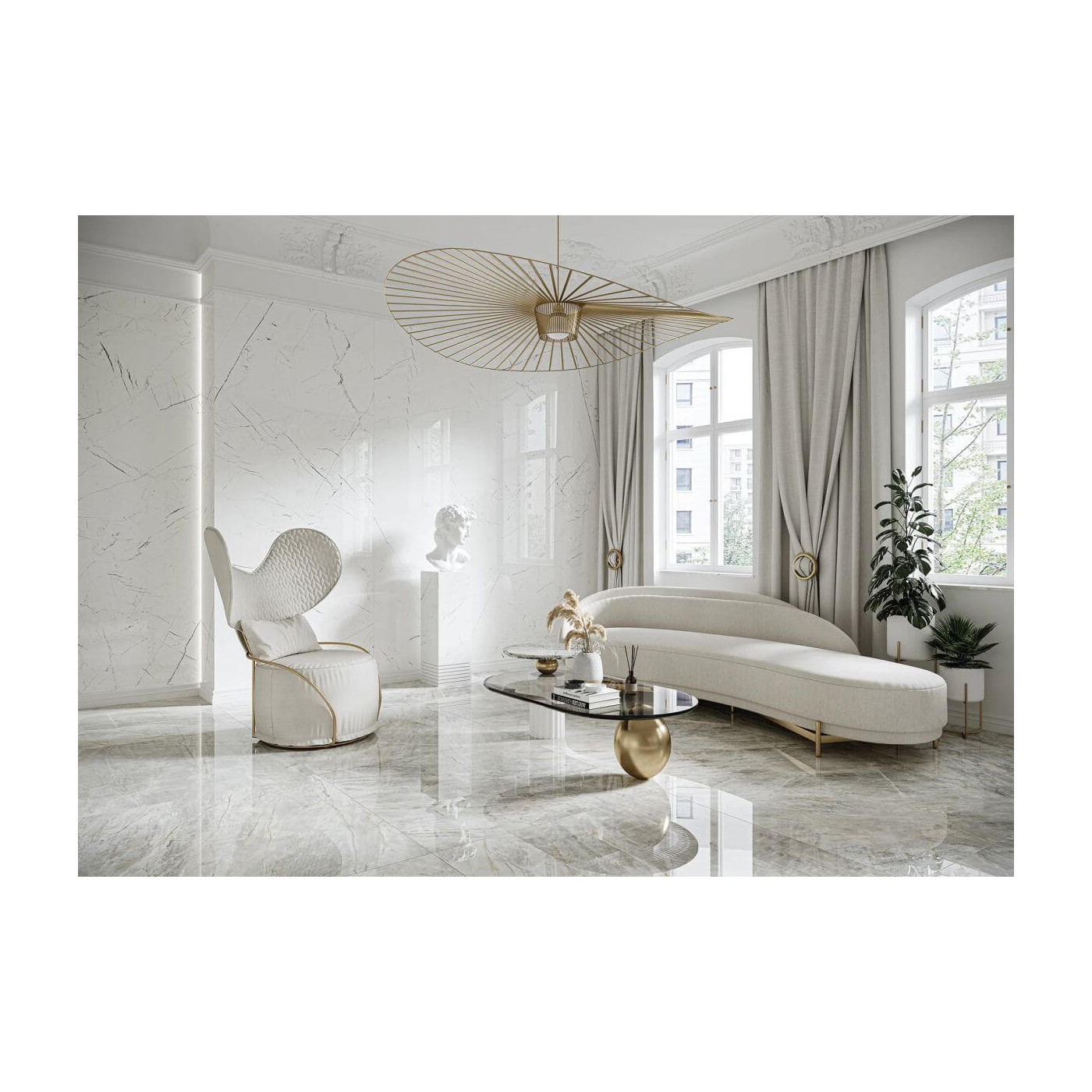 Płytka Gresowa Marmo Thassos White Poler 119,7x119,7 Cerrad x La Mania Home Płytka Gresowa Marmo Thassos White Poler 119,7x119,7 Cerrad x La Mania Home
