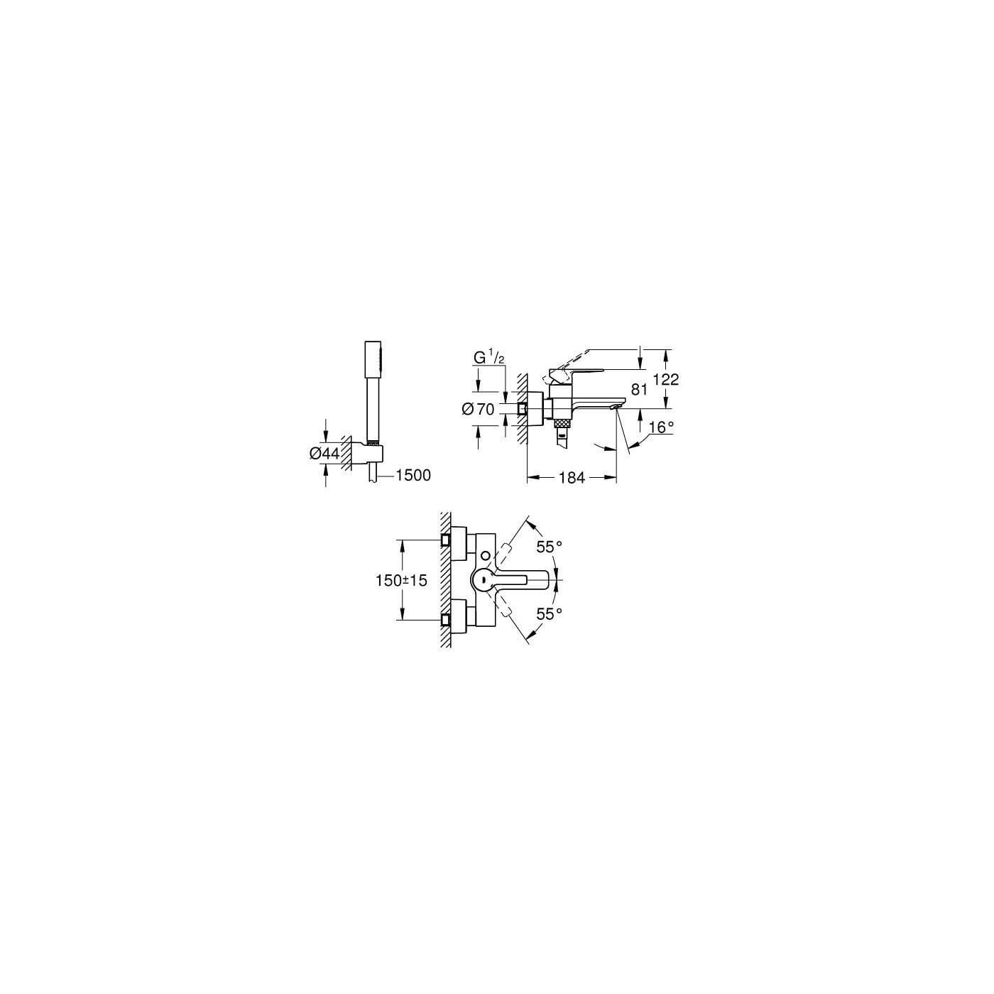 Jednouchwytowa Bateria Wannowa Z Zestawem Prysznicowym Lineare 33850001 Grohe Jednouchwytowa Bateria Wannowa Z Zestawem Prysznicowym Lineare 33850001 Grohe