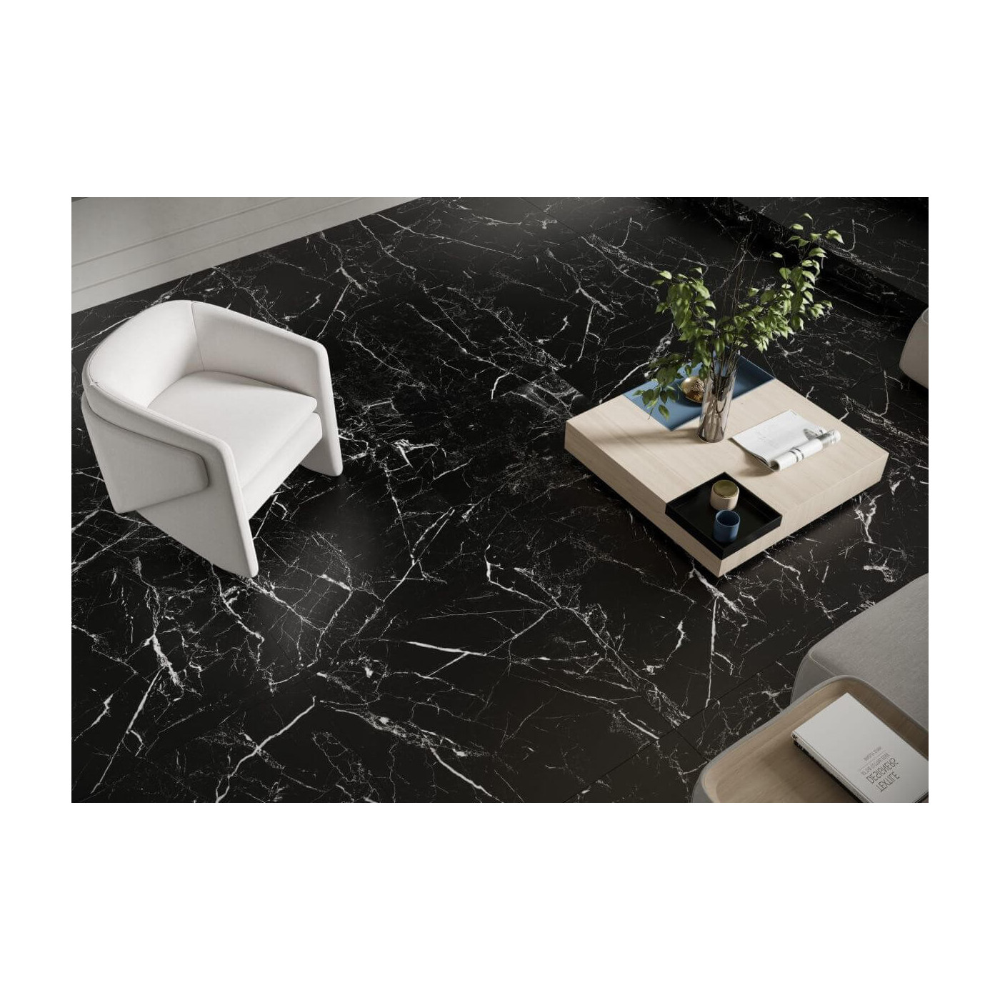 Płytka Lamania Marmo Morocco Black Mat 79,7x159,7 Cerrad x La Mania Home Płytka Lamania Marmo Morocco Black Mat 79,7x159,7 Cerrad x La Mania Home