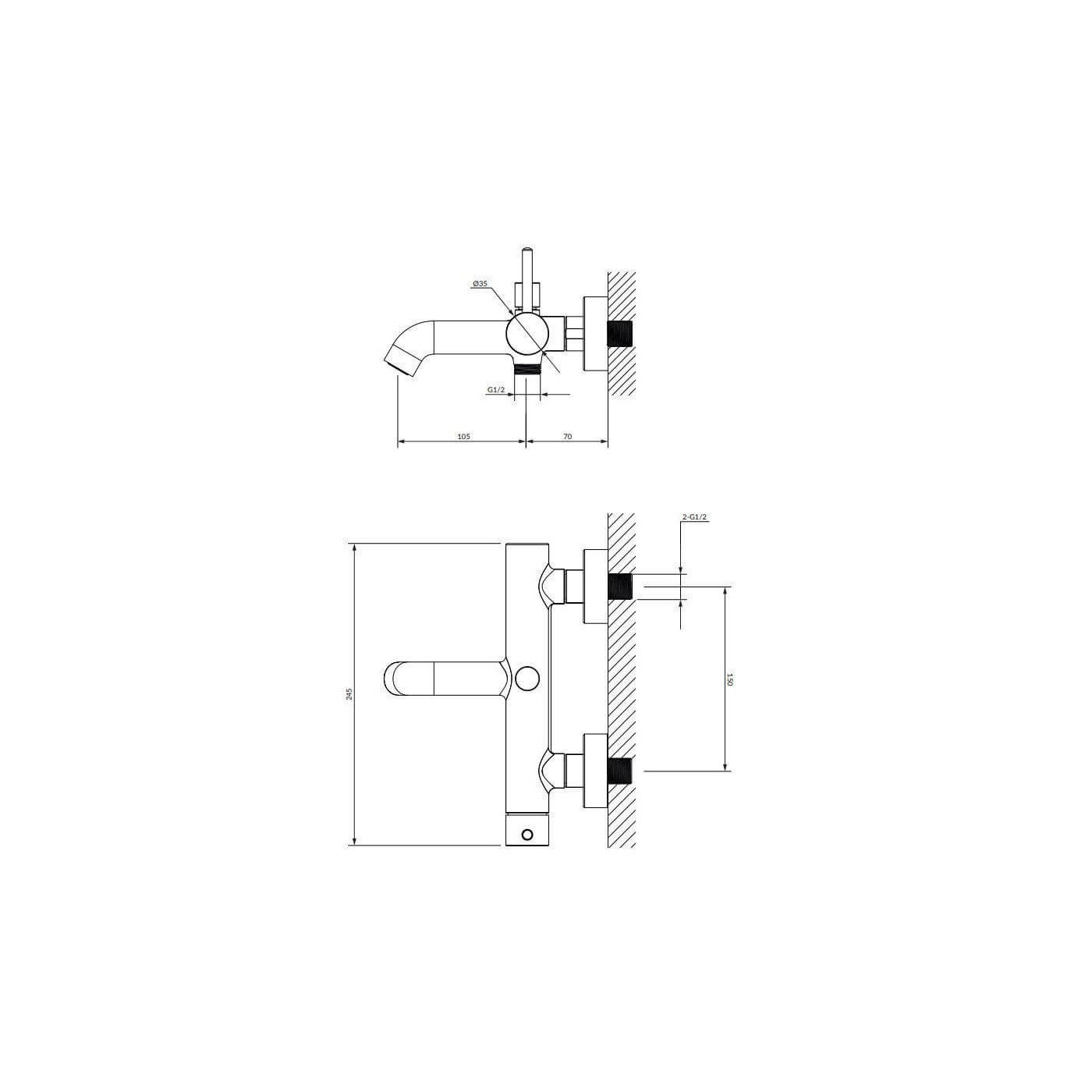 Bateria Wannowa Z Zestawem Prysznicowym Y Czarna Y1231BL Omnires Bateria Wannowa Z Zestawem Prysznicowym Y Czarna Y1231BL Omnires