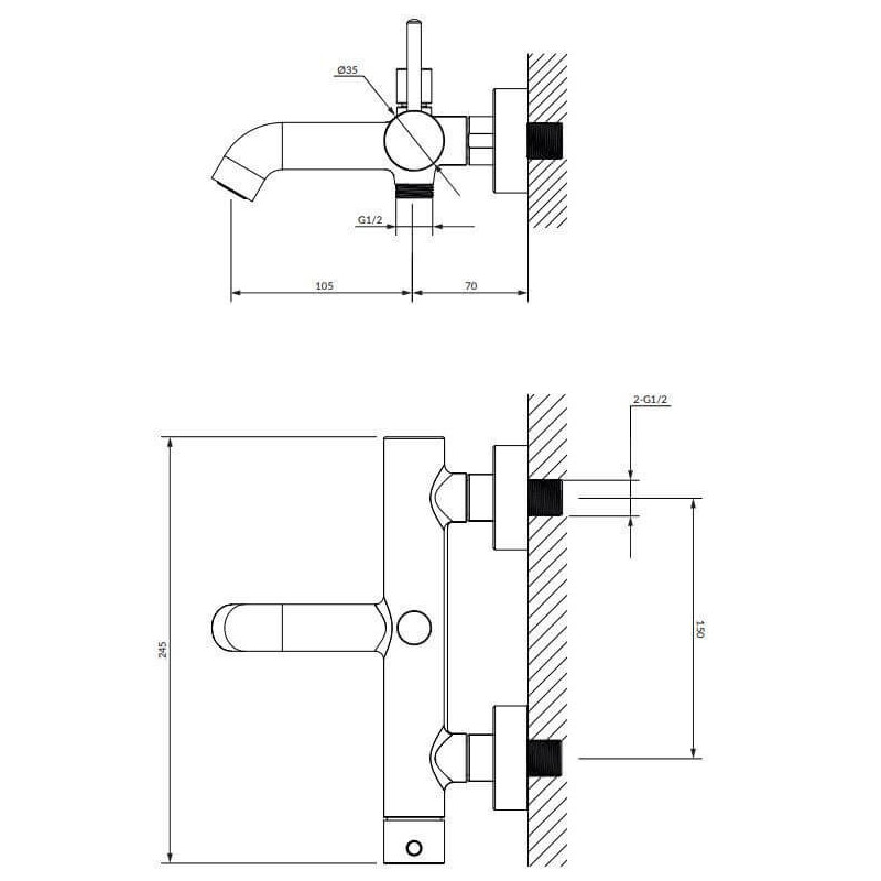 Bateria Wannowa Z Zestawem Prysznicowym Y Czarna Y1231BL Omnires Bateria Wannowa Z Zestawem Prysznicowym Y Czarna Y1231BL Omnires