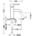 Bateria Umywalkowa Study Czerń Matowa 26290301NM Tres Bateria Umywalkowa Study Czerń Matowa 26290301NM Tres