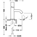 Bateria Umywalkowa Study Stal 26190301AC Tres Bateria Umywalkowa Study Stal 26190301AC Tres