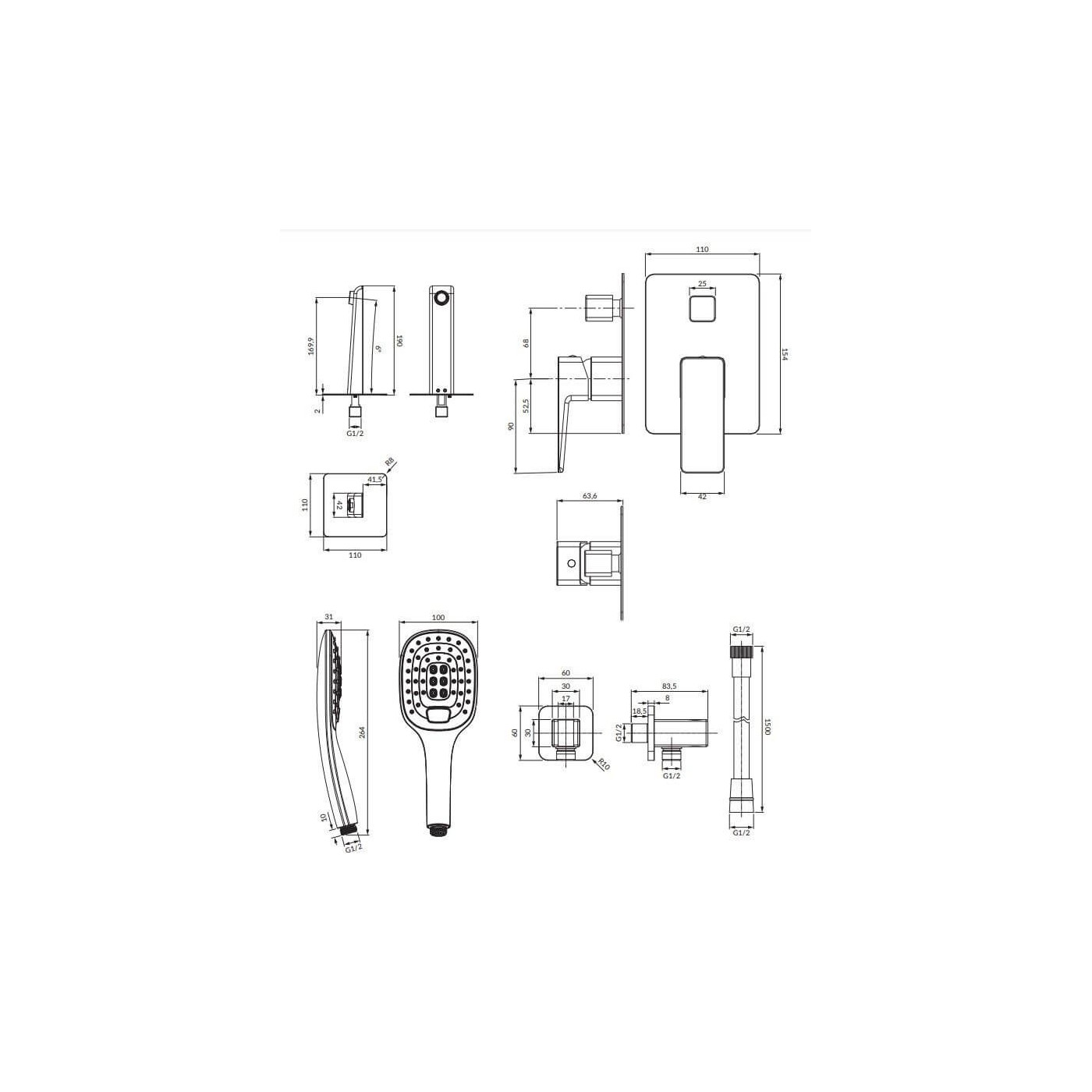 System Wannowy Podtynkowy Parma Chrom/Biały SYSPMW01CRB Omnires System Wannowy Podtynkowy Parma Chrom/Biały SYSPMW01CRB Omnires