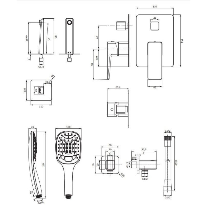 System Wannowy Podtynkowy Parma Chrom/Biały SYSPMW01CRB Omnires System Wannowy Podtynkowy Parma Chrom/Biały SYSPMW01CRB Omnires