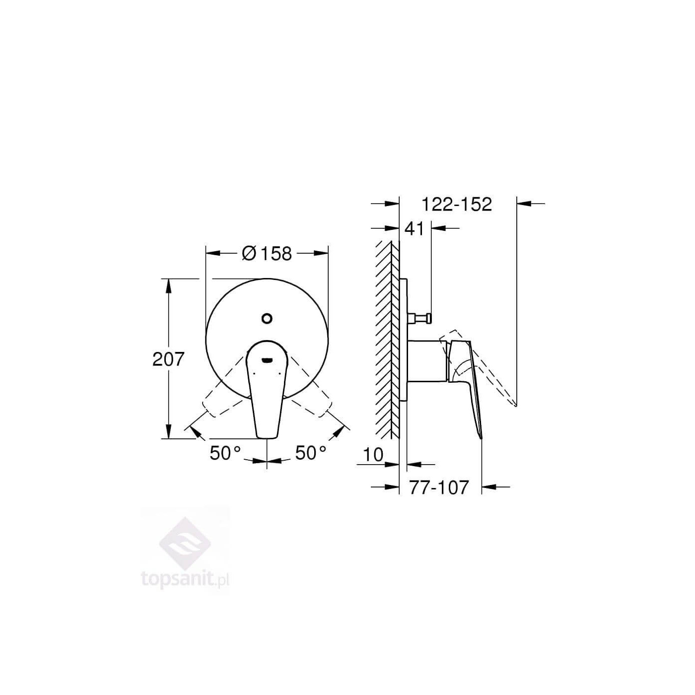Bateria Do Obsługi Dwóch Wyjść Wody Bauedge Chrom 24162001 Grohe Bateria Do Obsługi Dwóch Wyjść Wody Bauedge Chrom 24162001 Grohe