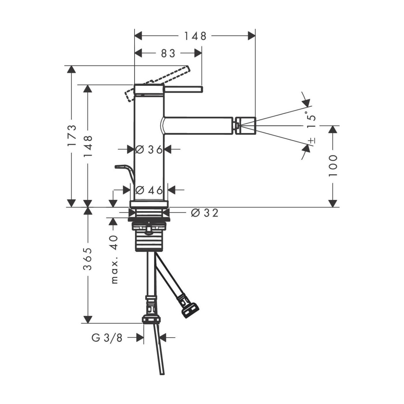 Bateria Bidetowa Tecturis S 73201000 Chrom Hansgrohe Bateria Bidetowa Tecturis S 73201000 Chrom Hansgrohe