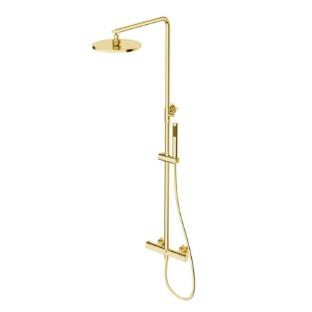 Kolumna Natryskowa Termostatyczna Fly 2-Funkcyjna Z Zestawem Natryskowym I Deszczownicą 250 mm Złoty 0401202GD Emporia