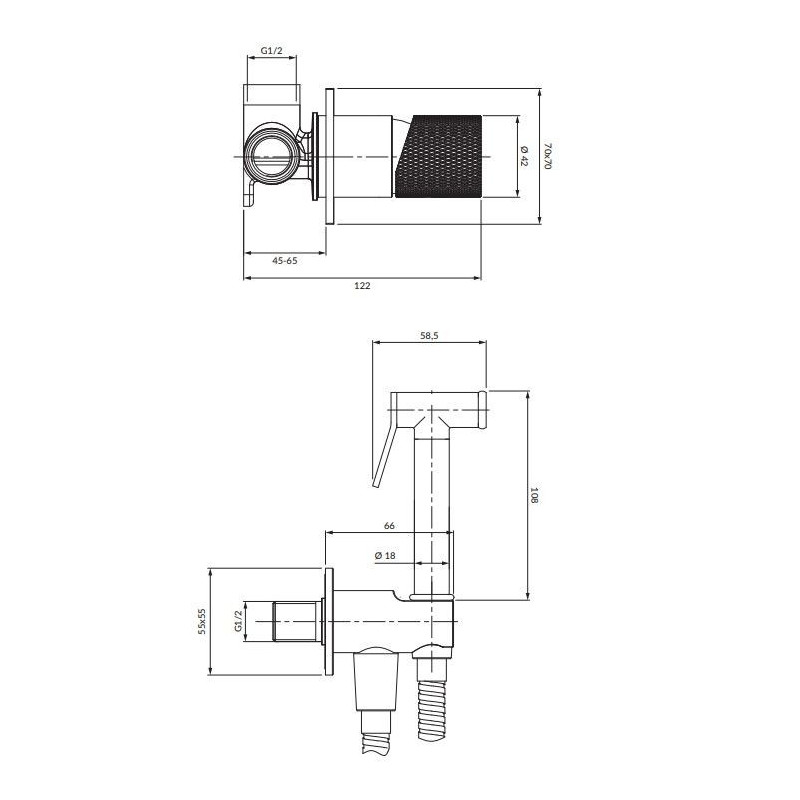 Zestaw Bidetowy Contour Miedź Szczotkowana SYSCTBI1CPB Omnires Zestaw Bidetowy Contour Miedź Szczotkowana SYSCTBI1CPB Omnires
