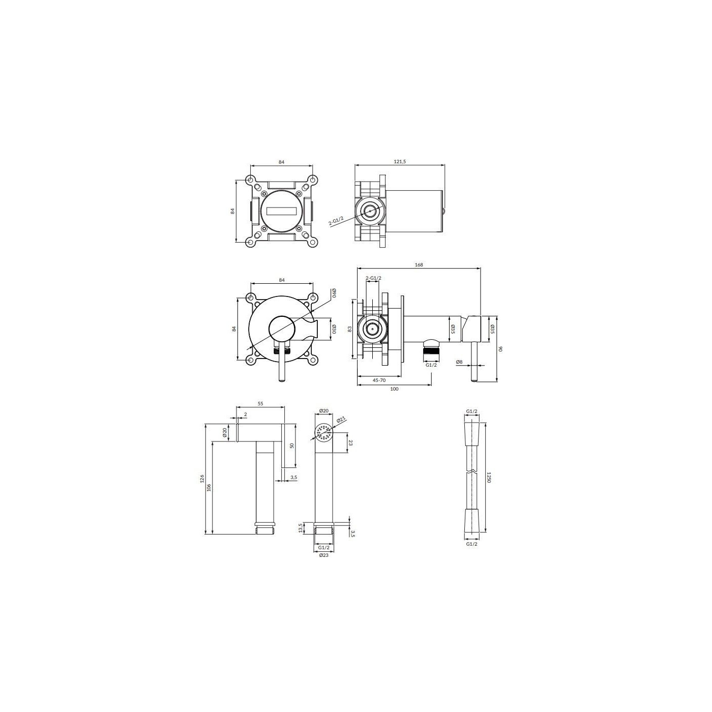 Zestaw Bidetowy Y Biały Mat SYSYBI2WM Omnires Zestaw Bidetowy Y Biały Mat SYSYBI2WM Omnires