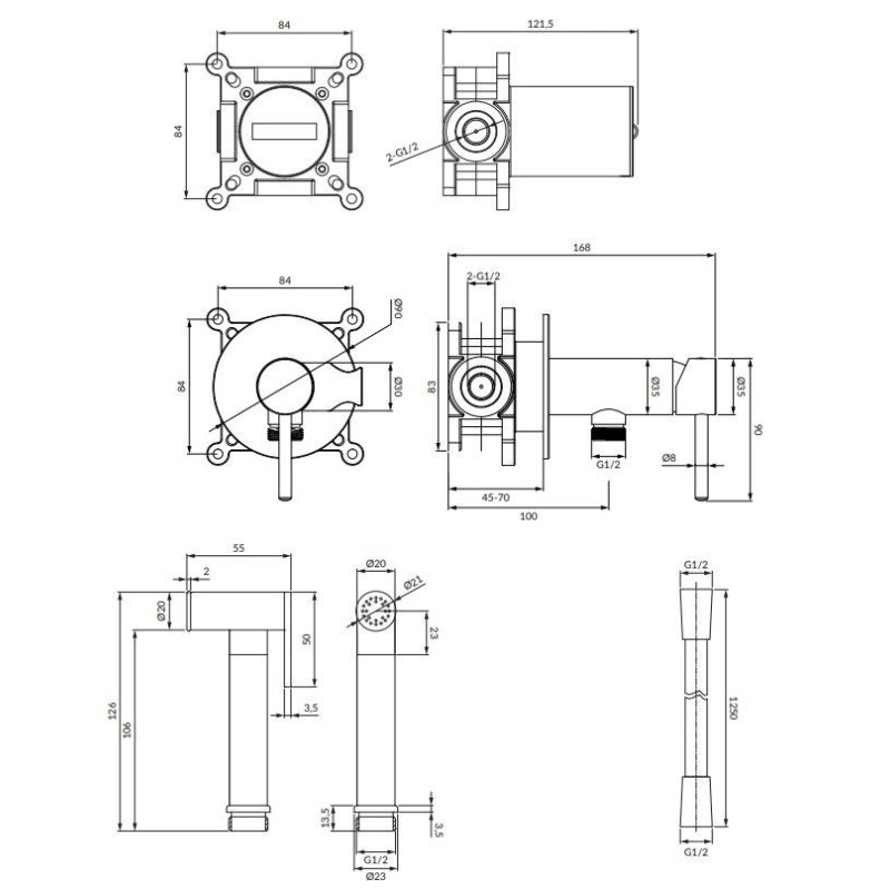 Zestaw Bidetowy Y Biały Mat SYSYBI2WM Omnires Zestaw Bidetowy Y Biały Mat SYSYBI2WM Omnires