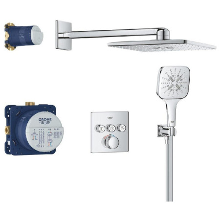 Zestaw Prysznicowy Grohtherm SmartControl Podtynkowy Z Deszczownicą Rainshower SmartActive 310 Cube 34864000 Grohe
