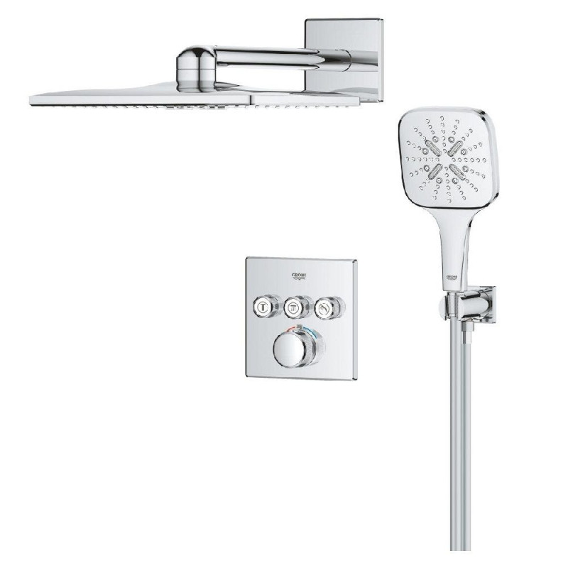 Zestaw Prysznicowy Grohtherm SmartControl Podtynkowy Z Deszczownicą Rainshower SmartActive 310 Cube 34864000 Grohe Zestaw Prysznicowy Grohtherm SmartControl Podtynkowy Z Deszczownicą Rainshower SmartActive 310 Cube 34864000 Grohe