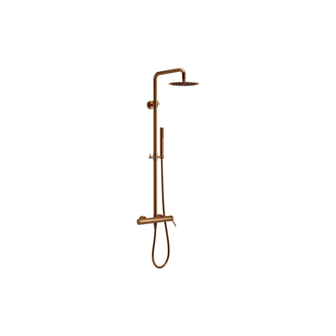 Zestaw Prysznicowy Ścienny Z Deszczownicą 25 cm Pi Miedziany Szczotkowany AREX.1281CB Excellent Zestaw Prysznicowy Ścienny Z Deszczownicą 25 cm Pi Miedziany Szczotkowany AREX.1281CB Excellent