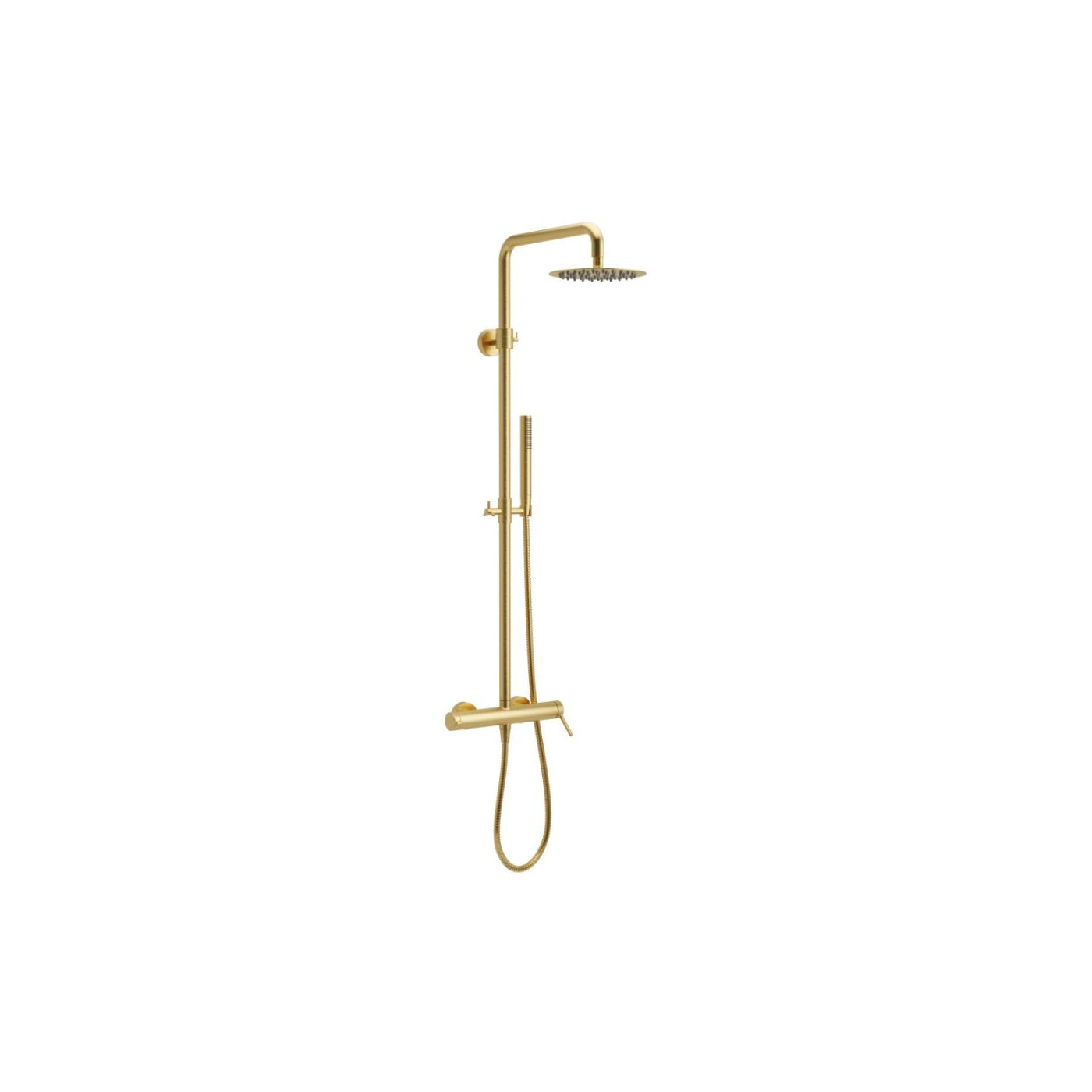 Zestaw Prysznicowy Ścienny Z Deszczownicą 25 cm Pi Złoty Szczotkowany AREX.1281GB Excellent Zestaw Prysznicowy Ścienny Z Deszczownicą 25 cm Pi Złoty Szczotkowany AREX.1281GB Excellent