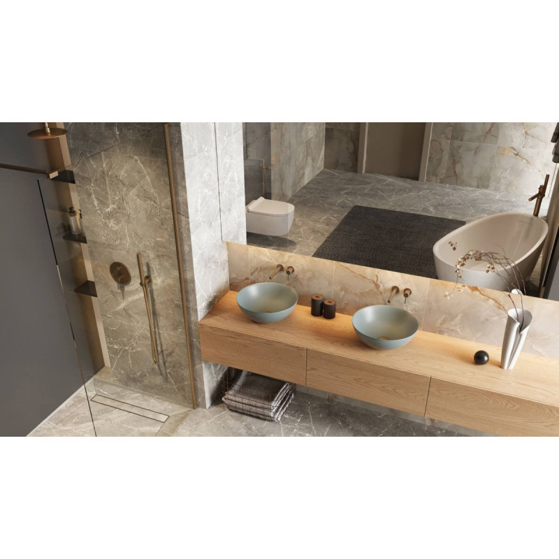 Zestaw Prysznicowo-Wannowy Podtynkowy 2 Funkcyjny Z Deszczownicą 25 cm Pi Miedziany Szczotkowany AREX.SET.1245CB Excellent Zestaw Prysznicowo-Wannowy Podtynkowy 2 Funkcyjny Z Deszczownicą 25 cm Pi Miedziany Szczotkowany AREX.SET.1245CB Excellent