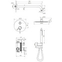 Zestaw Prysznicowo-Wannowy Podtynkowy 2 Funkcyjny Z Deszczownicą 25 cm Pi Złoty Szczotkowany AREX.SET.1245GB Excellent Zestaw Prysznicowo-Wannowy Podtynkowy 2 Funkcyjny Z Deszczownicą 25 cm Pi Złoty Szczotkowany AREX.SET.1245GB Excellent