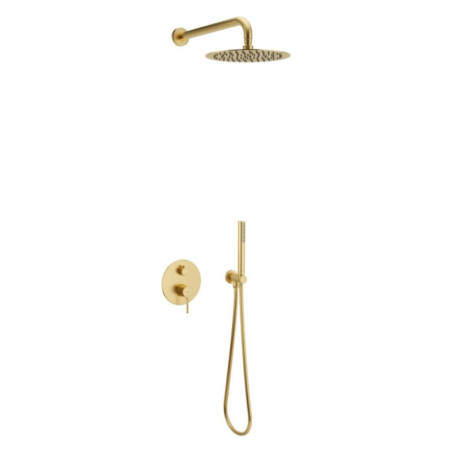 Zestaw Prysznicowo-Wannowy Podtynkowy 3 Funkcyjny Z Deszczownicą 25 cm Pi Złoty Szczotkowany AREX.SET.1247GB Excellent