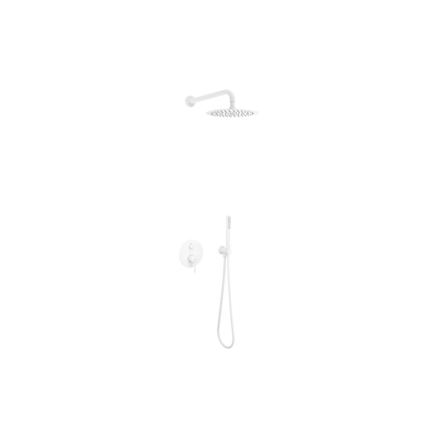 Zestaw Prysznicowo-Wannowy Podtynkowy 3 Funkcyjny Z Deszczownicą 25 cm Pi Biały Mat AREX.SET.1247WH Excellent Zestaw Prysznicowo-Wannowy Podtynkowy 3 Funkcyjny Z Deszczownicą 25 cm Pi Biały Mat AREX.SET.1247WH Excellent
