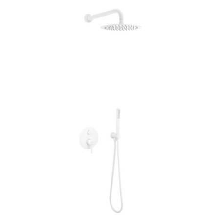 Zestaw Prysznicowo-Wannowy Podtynkowy 3 Funkcyjny Z Deszczownicą 25 cm Pi Biały Mat AREX.SET.1247WH Excellent