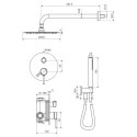 Zestaw Prysznicowo-Wannowy Podtynkowy 3 Funkcyjny Z Deszczownicą 25 cm Pi Biały Mat AREX.SET.1247WH Excellent Zestaw Prysznicowo-Wannowy Podtynkowy 3 Funkcyjny Z Deszczownicą 25 cm Pi Biały Mat AREX.SET.1247WH Excellent