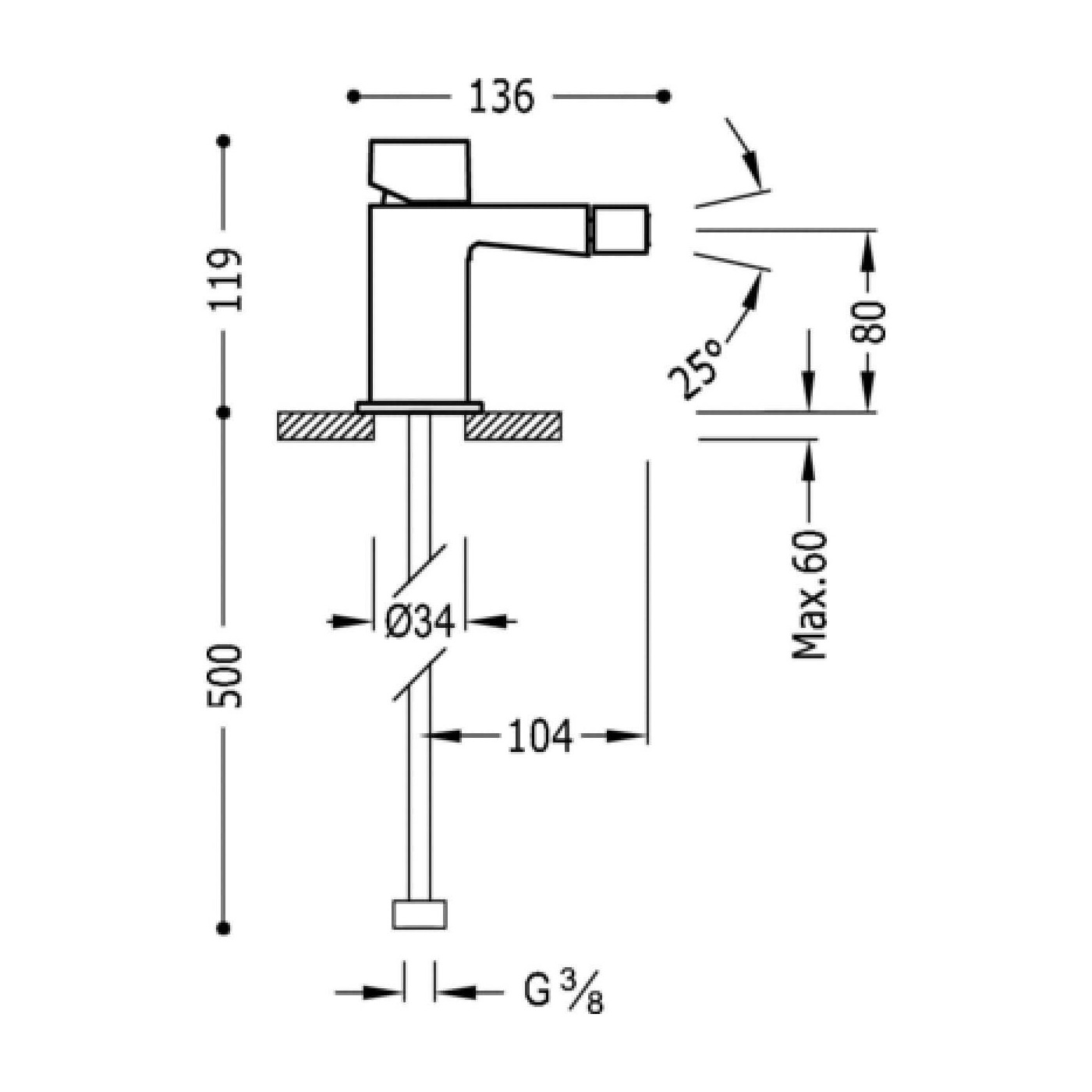 Bateria Bidetowa Slim 20212002 Tres Bateria Bidetowa Slim 20212002 Tres